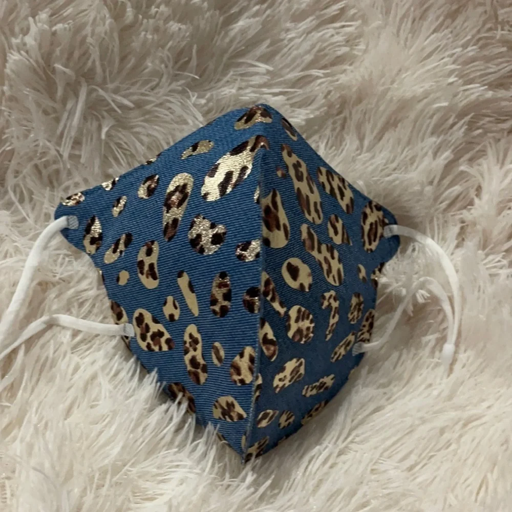 6/$20 New denim leopard face mask